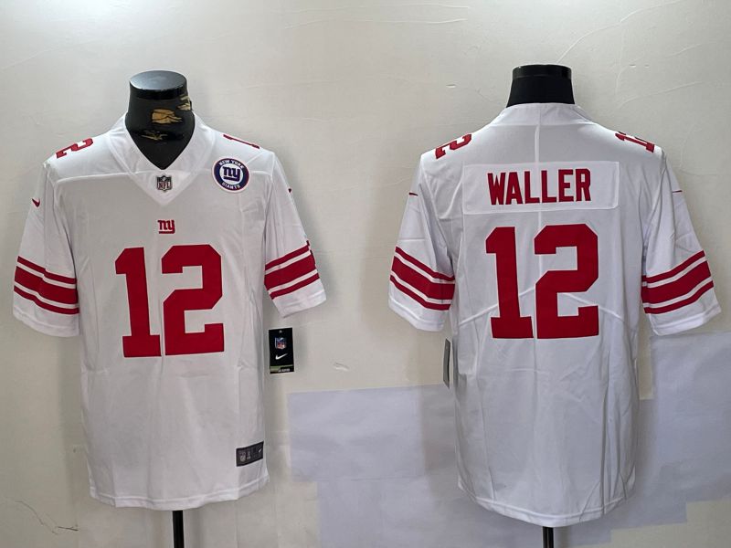 Men New York Giants #12 Waller White 2024 Nike Vapor Limited NFL Jersey style 3